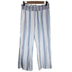 DEREK HEART  Blue Gray Peach Loose Wide Leg Boho Hippie Festival Pants SZ 1X